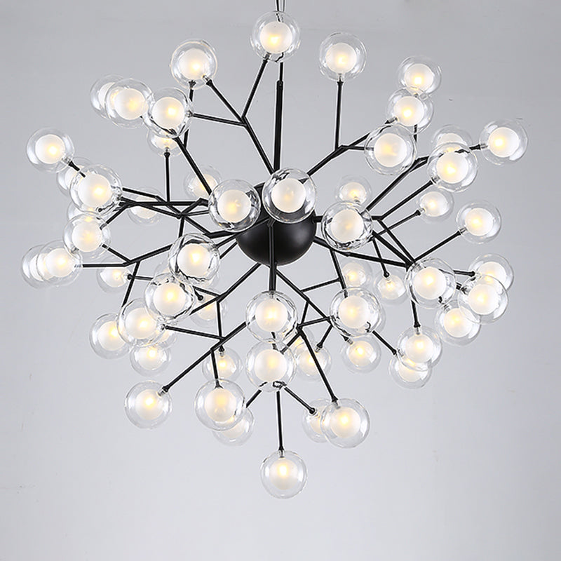 Wrought Iron Firefly Chandelier in Modern Luxury Style Glass Sputnik Pendant Light for Commercial Spaces