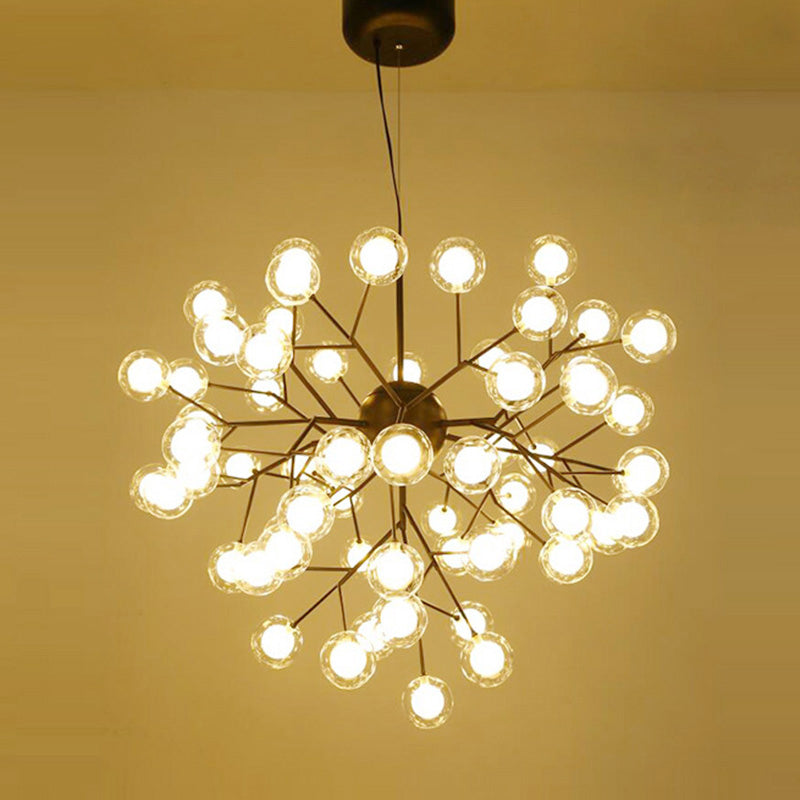 Wrought Iron Firefly Chandelier in Modern Luxury Style Glass Sputnik Pendant Light for Commercial Spaces