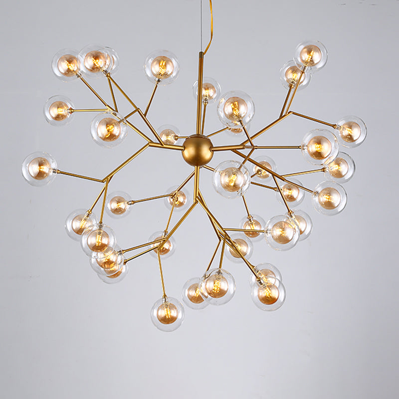 Wrought Iron Firefly Chandelier in Modern Luxury Style Glass Sputnik Pendant Light for Commercial Spaces