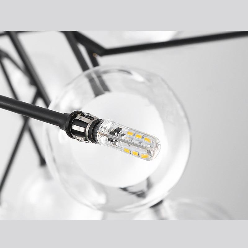 Wrought Iron Firefly Chandelier in Modern Luxury Style Glass Sputnik Pendant Light for Commercial Spaces