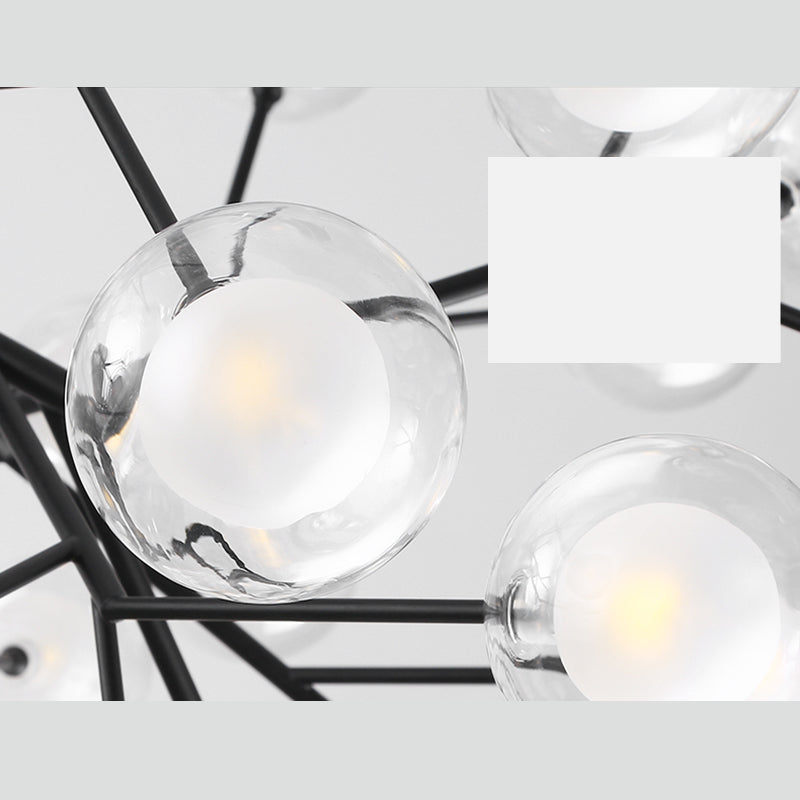 Wrought Iron Firefly Chandelier in Modern Luxury Style Glass Sputnik Pendant Light for Commercial Spaces