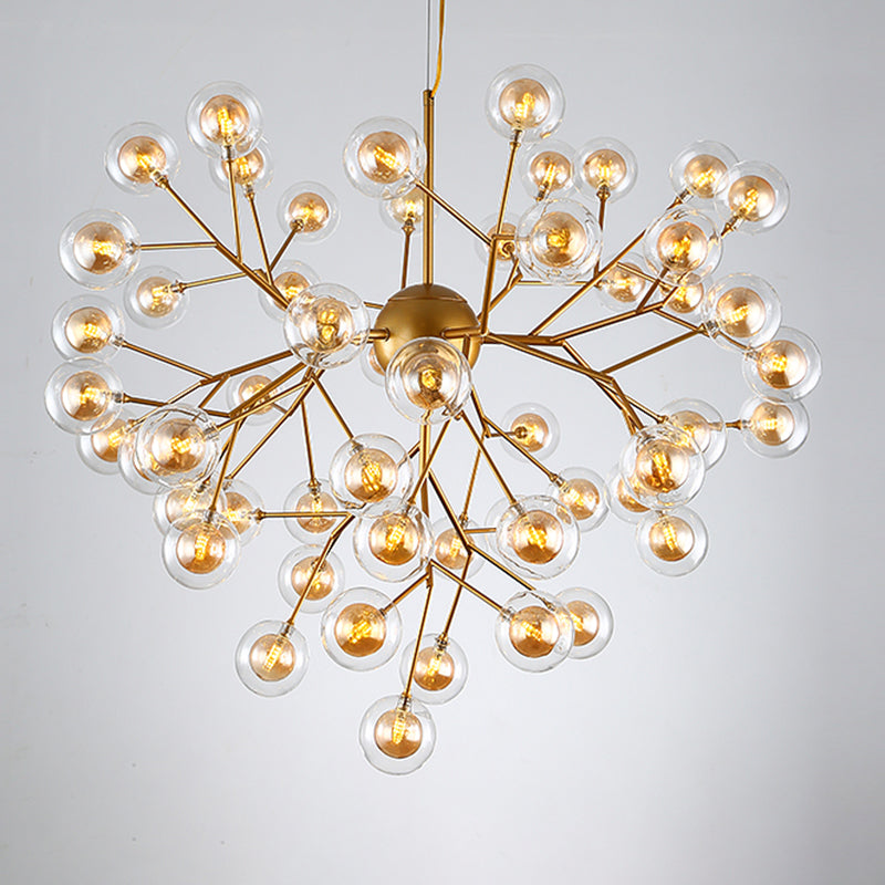 Wrought Iron Firefly Chandelier in Modern Luxury Style Glass Sputnik Pendant Light for Commercial Spaces
