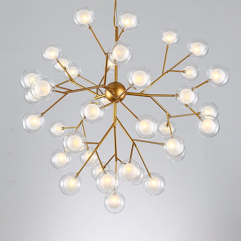 Wrought Iron Firefly Chandelier in Modern Luxury Style Glass Sputnik Pendant Light for Commercial Spaces