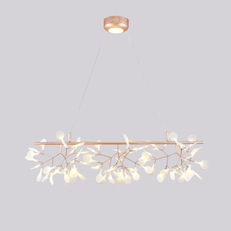 Rose Gold Sputnik Pendant Light in Modern Creative Style Stainless-Steel Firefly Ceiling Light with Acrylic Shade