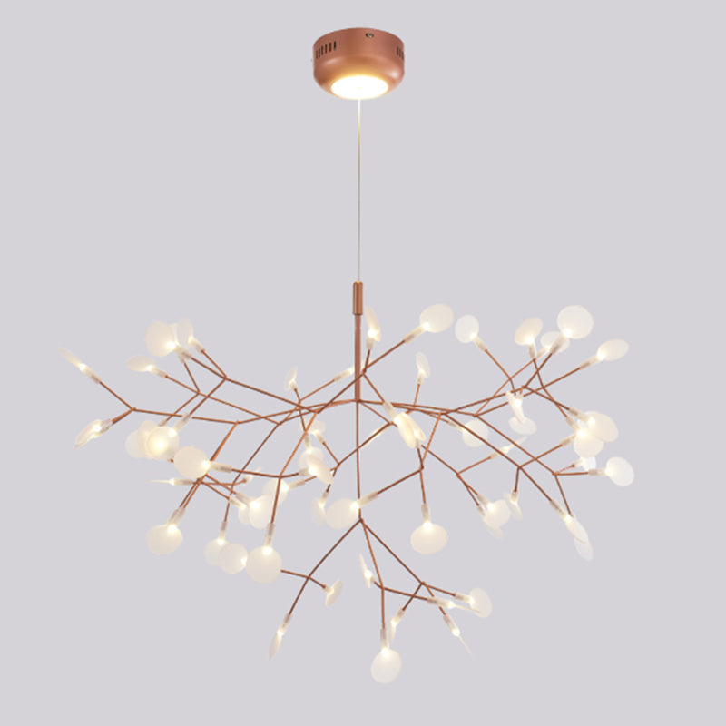 Rose Gold Sputnik Pendant Light in Modern Creative Style Stainless-Steel Firefly Ceiling Light with Acrylic Shade