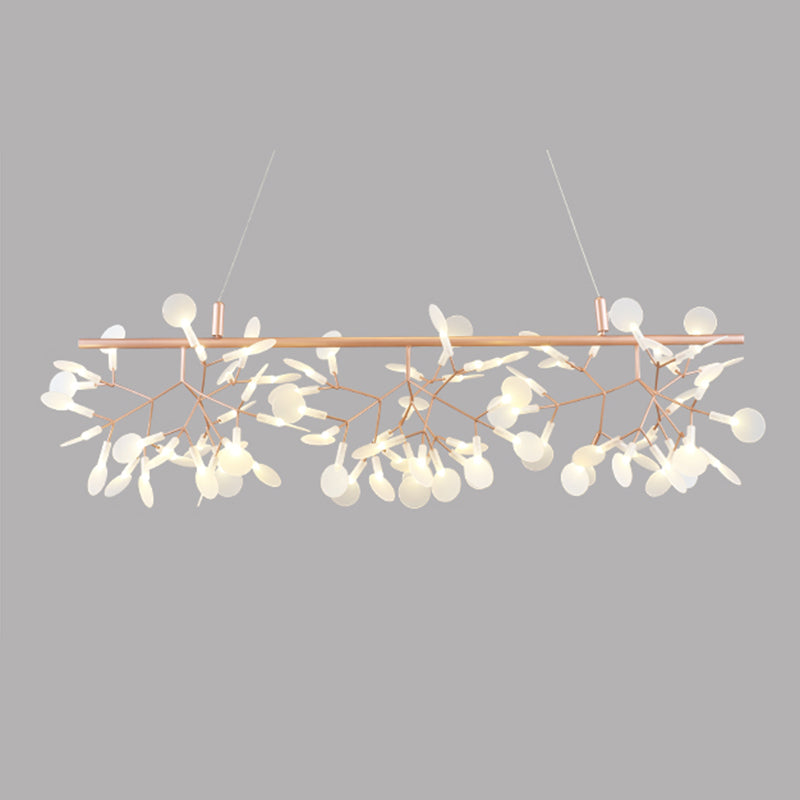 Rose Gold Sputnik Pendant Light in Modern Creative Style Stainless-Steel Firefly Ceiling Light with Acrylic Shade