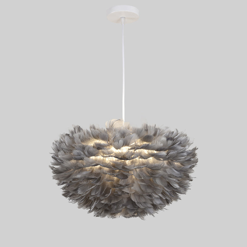 Nordic-Style Shaded Chandelier Pendant Light Feather Bedroom Pendant Lighting Fixture