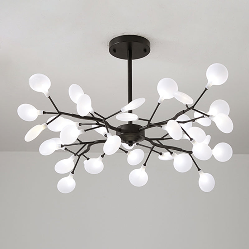 Luce a sospensione per lucciole in ferro battuto in moderna luce del soffitto regolabile radiale in stile conciso con ombra acrilica