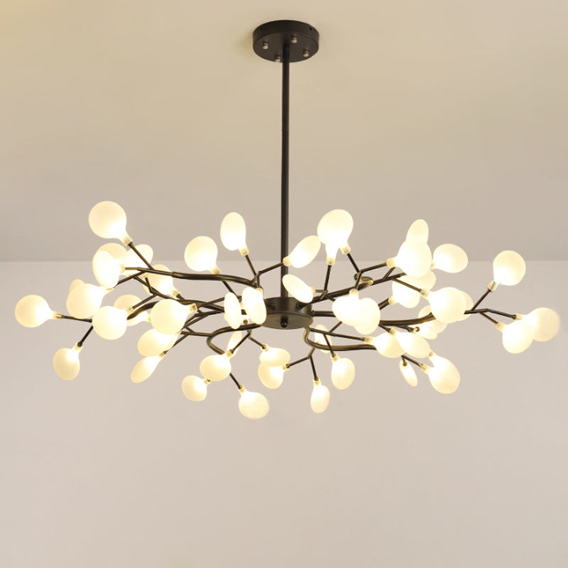 Luce a sospensione per lucciole in ferro battuto in moderna luce del soffitto regolabile radiale in stile conciso con ombra acrilica