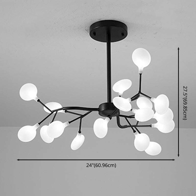Luce a sospensione per lucciole in ferro battuto in moderna luce del soffitto regolabile radiale in stile conciso con ombra acrilica