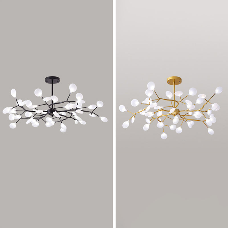 Luce a sospensione per lucciole in ferro battuto in moderna luce del soffitto regolabile radiale in stile conciso con ombra acrilica