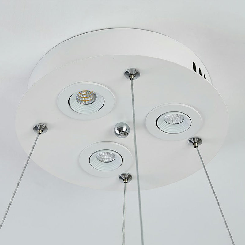 Feather Circle Chandelier Light Fixture Nordic Pendant Lighting Fixture in White