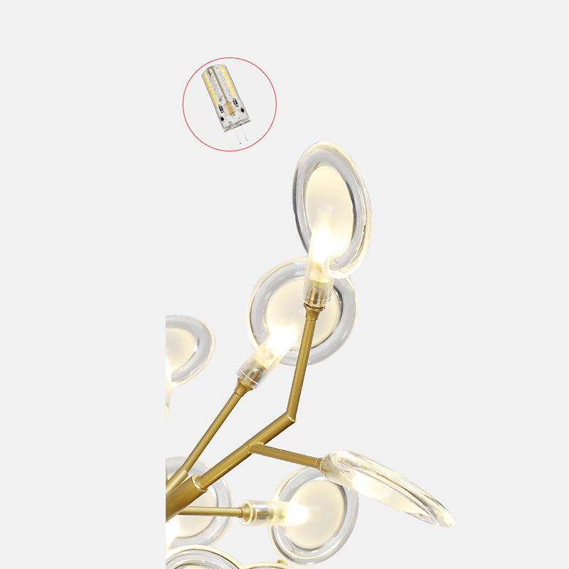 Luz colgante de luciérnaga de hierro forjado en simplicidad moderna Sputnik lámpara colgante ajustable para sala de estar