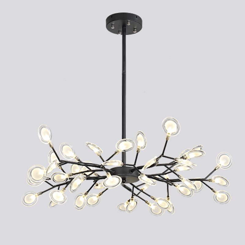 Luz colgante de luciérnaga de hierro forjado en simplicidad moderna Sputnik lámpara colgante ajustable para sala de estar