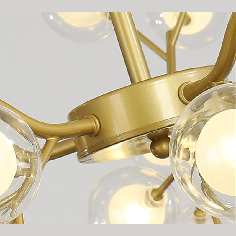 Luz colgante de luciérnaga de hierro forjado en simplicidad moderna Sputnik lámpara colgante ajustable para sala de estar