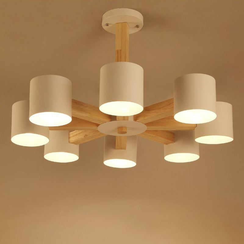 Metal Cylinder Chandelier Pendant Light Simple Style Pendant Chandelier for Living Room