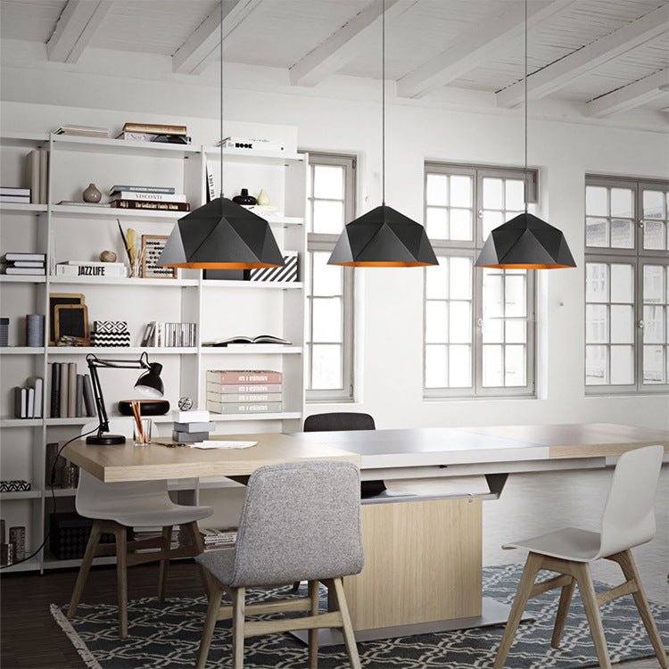 Modern Minimalist Style Geometric Pendant Lighting Fixtures Metal 1 Light Hanging Ceiling Light