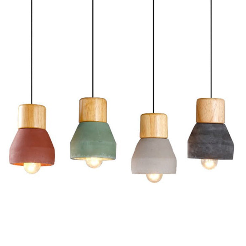 Moderne minimalistische stijl taps toelopende hanglampen 1 lichte hanglamp plafondlicht met cementschaduw