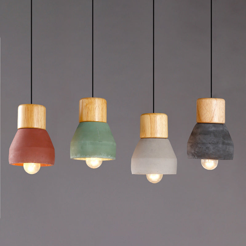 Moderne minimalistische stijl taps toelopende hanglampen 1 lichte hanglamp plafondlicht met cementschaduw
