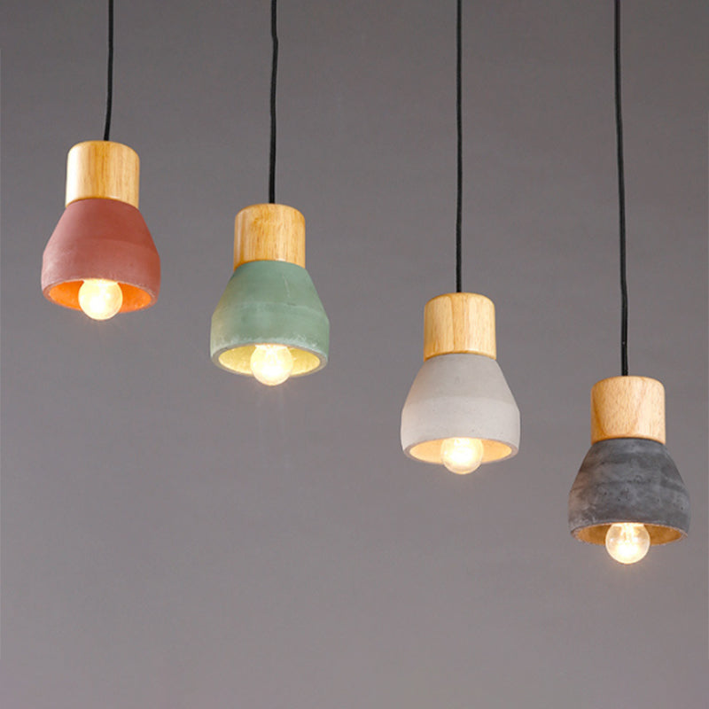 Moderne minimalistische stijl taps toelopende hanglampen 1 lichte hanglamp plafondlicht met cementschaduw