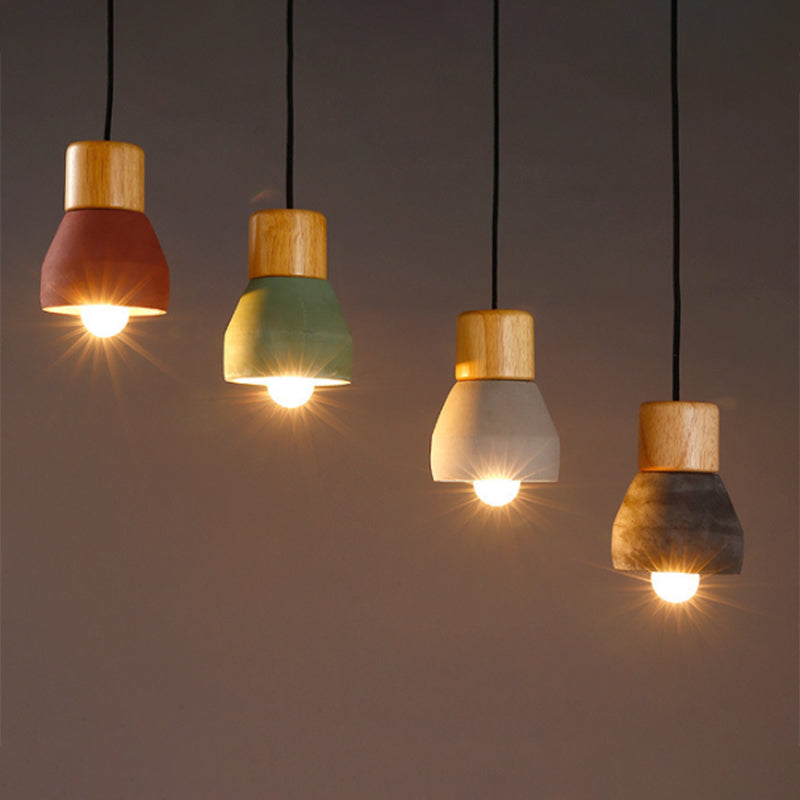Moderne minimalistische stijl taps toelopende hanglampen 1 lichte hanglamp plafondlicht met cementschaduw
