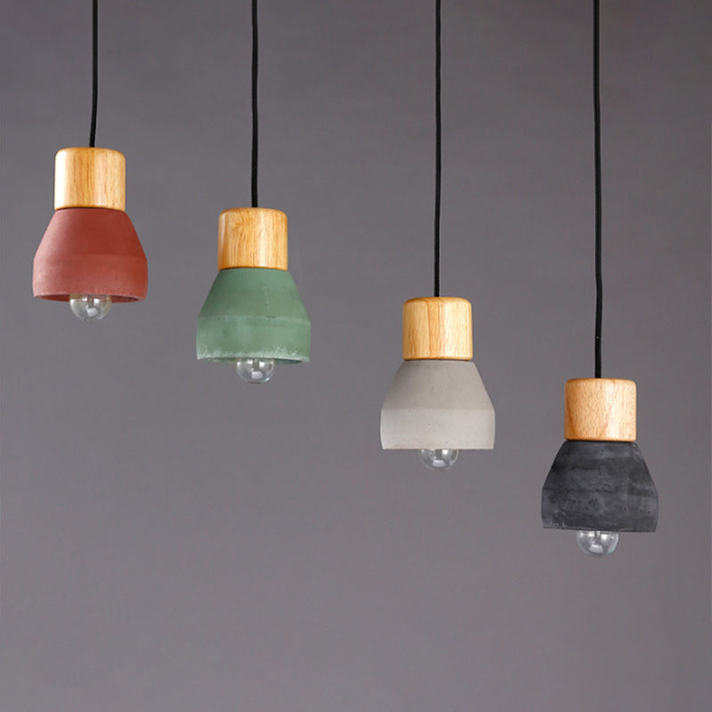 Moderne minimalistische stijl taps toelopende hanglampen 1 lichte hanglamp plafondlicht met cementschaduw