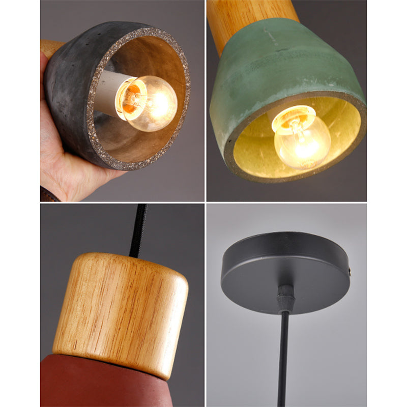 Moderne minimalistische stijl taps toelopende hanglampen 1 lichte hanglamp plafondlicht met cementschaduw