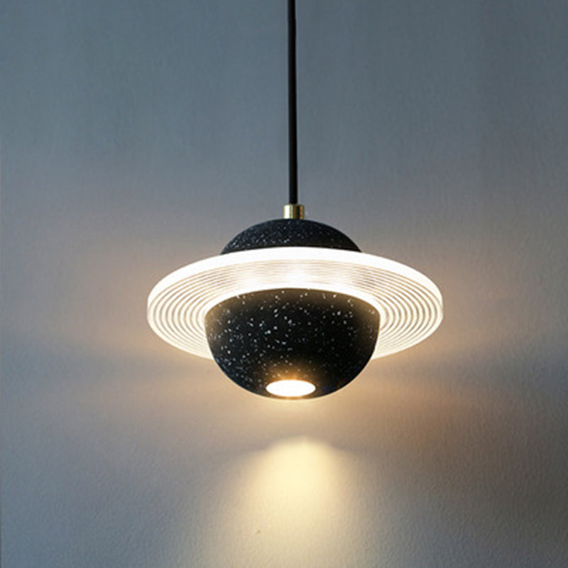 Globe Hanging Pendant Lights Modern Minimalist Style Pendant Ceiling Light with Cement Shade
