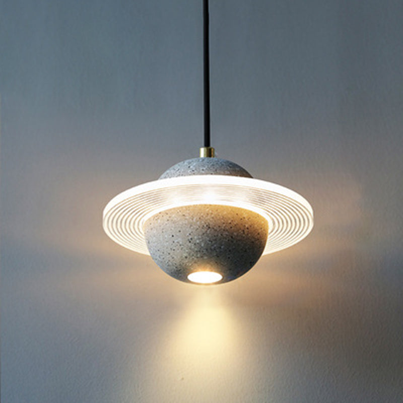 Globe Hanging Pendant Lights Modern Minimalist Style Pendant Ceiling Light with Cement Shade