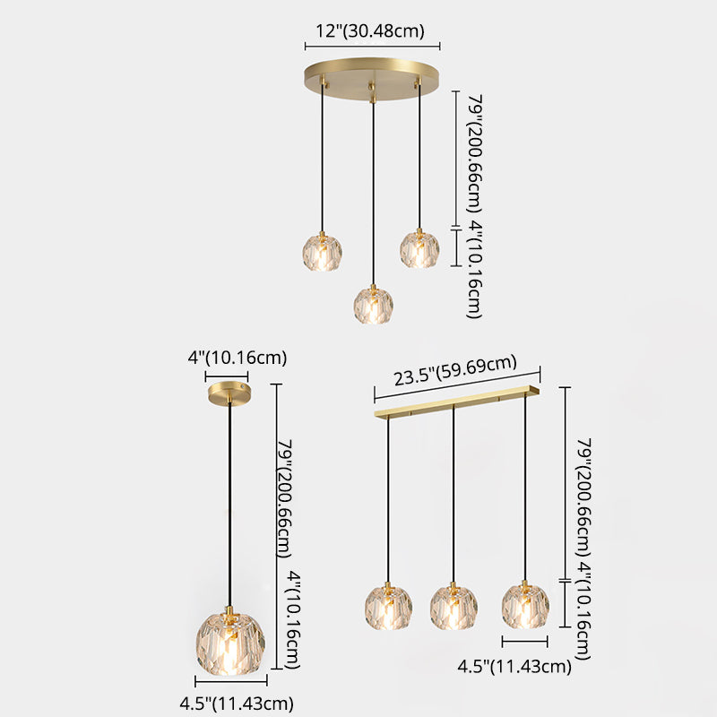 Modern Luxury Style Globe Hanging Pendant Lights Crystal Pendant Ceiling Lights for Dinning Room