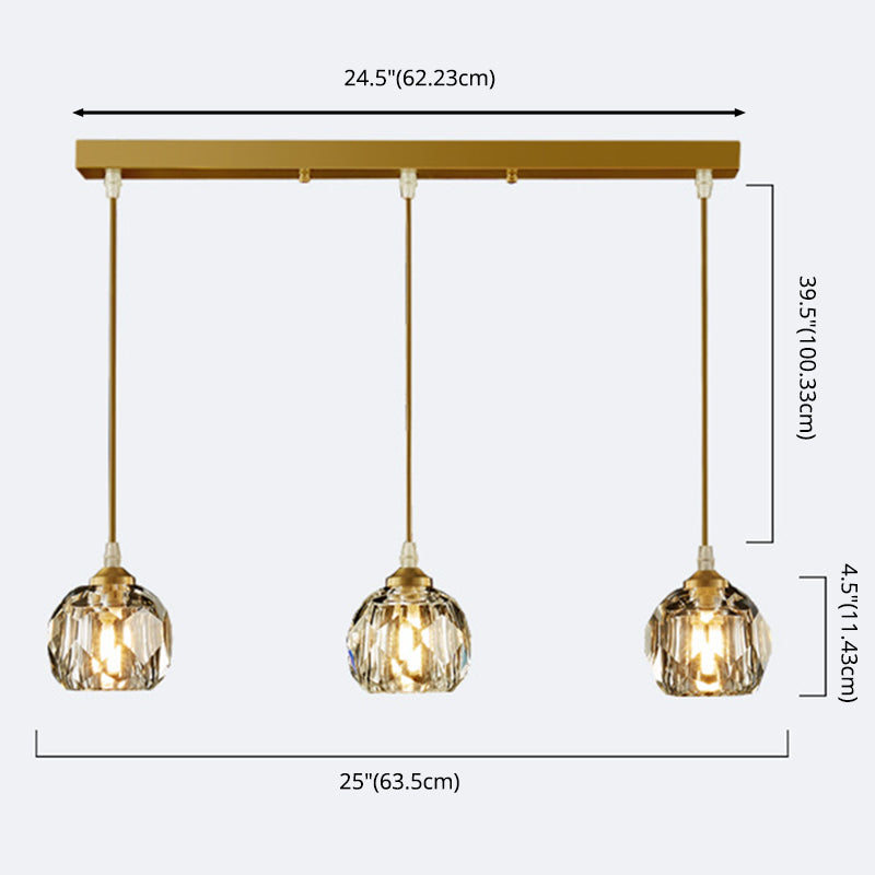 Globe Suspended Lighting Fixture Modern Luxury Style Crystal Pendant Ceiling Lights for Dinning Room