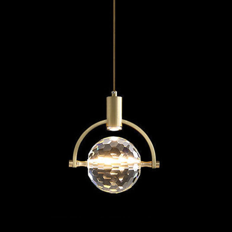 Moderne luxe stijl mini gesuspendeerde verlichting armatuur 1 lichte suspensie hanger met kristalschaduw