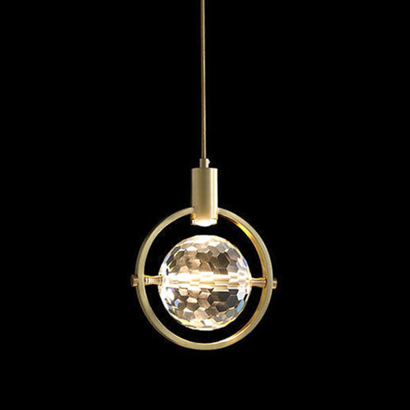 Moderne luxe stijl mini gesuspendeerde verlichting armatuur 1 lichte suspensie hanger met kristalschaduw