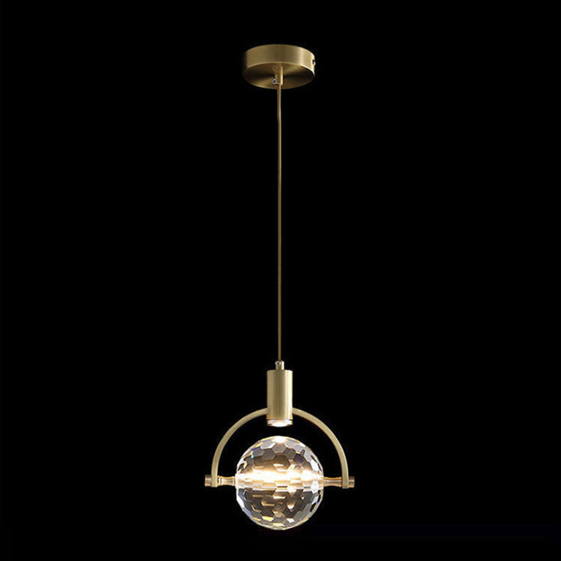 Moderne luxe stijl mini gesuspendeerde verlichting armatuur 1 lichte suspensie hanger met kristalschaduw