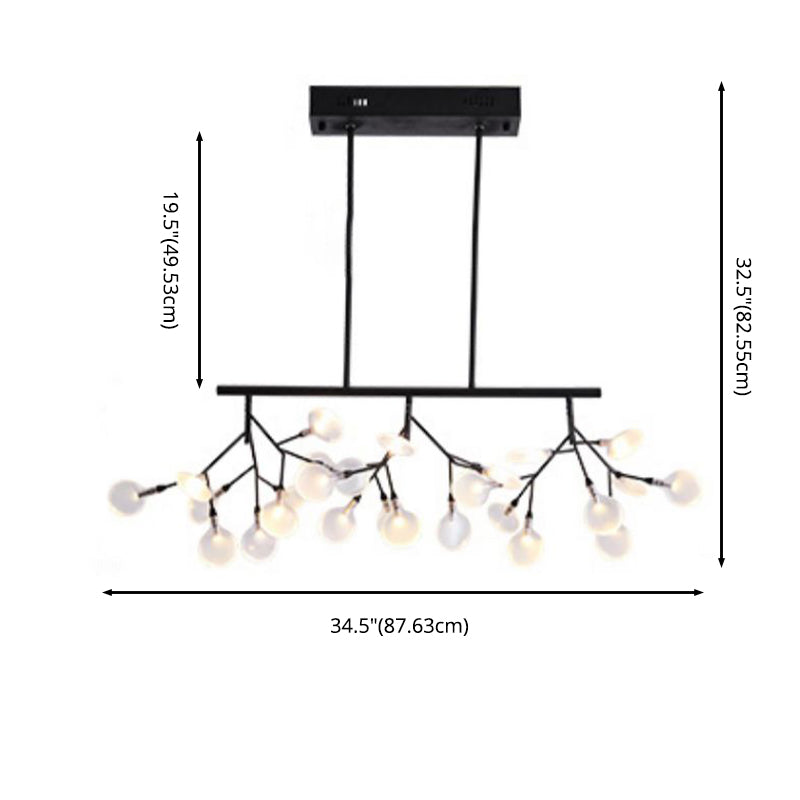 Modern Luxury Firefly Adjustable Island Pendant Light Wrought Iron Sputnik Ceiling Light with Acrylic Shade