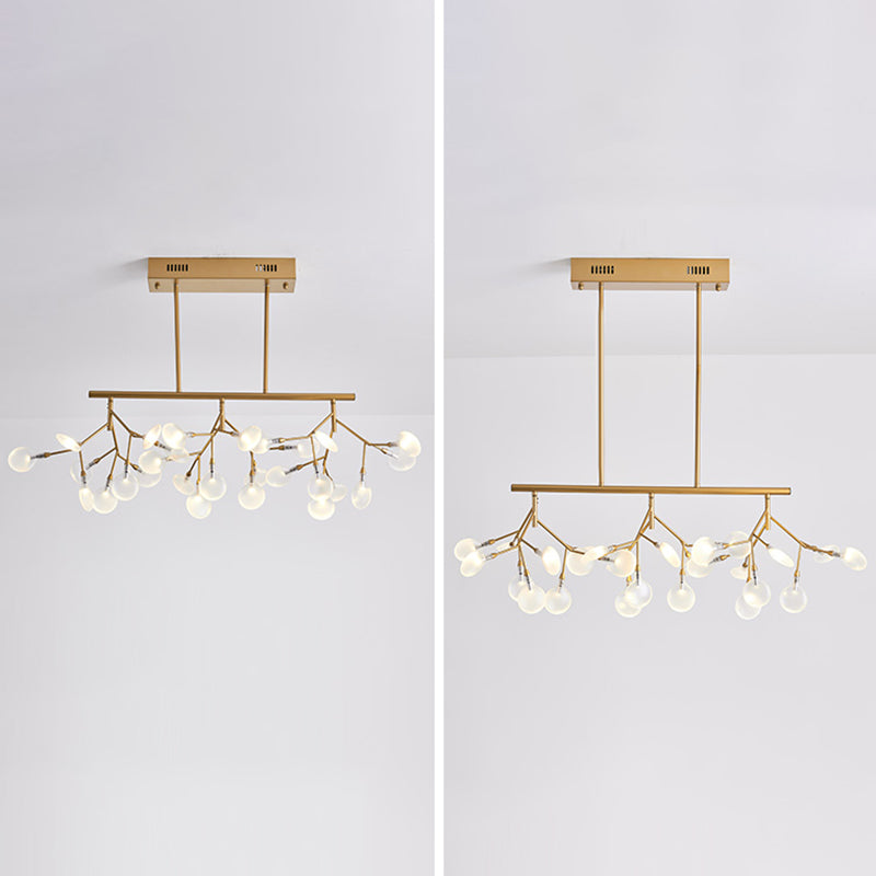 Modern Luxury Firefly Adjustable Island Pendant Light Wrought Iron Sputnik Ceiling Light with Acrylic Shade