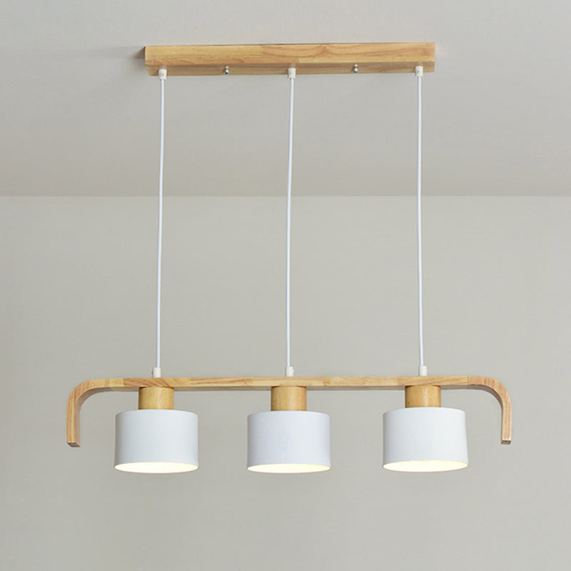 Modern Island Pendant Wood Ceiling Light Color of Macarons Room Indoor Light