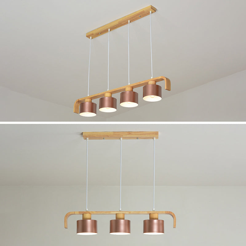 Modern Island Pendant Wood Ceiling Light Color of Macarons Room Indoor Light