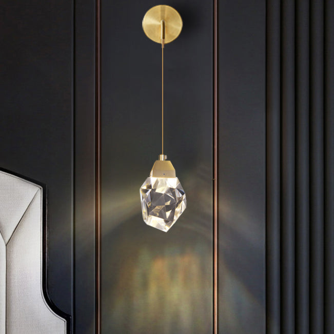 Light Modern Luxury Style Wall Mounted Light Fixture 1 Light Wall Light Sconces with Crystal Shade