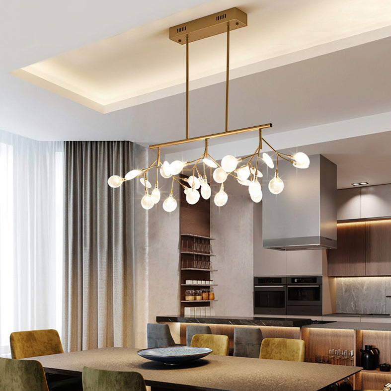 Modern Luxury Firefly Adjustable Island Pendant Light Wrought Iron Sputnik Ceiling Light with Acrylic Shade