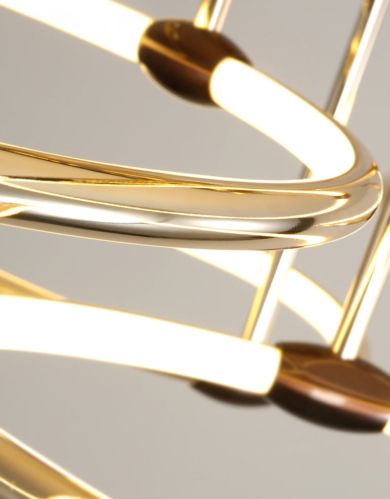 Circles Metal Chandelier Lighting Fixture Minimalist LED Gold Ceiling Pendant Light