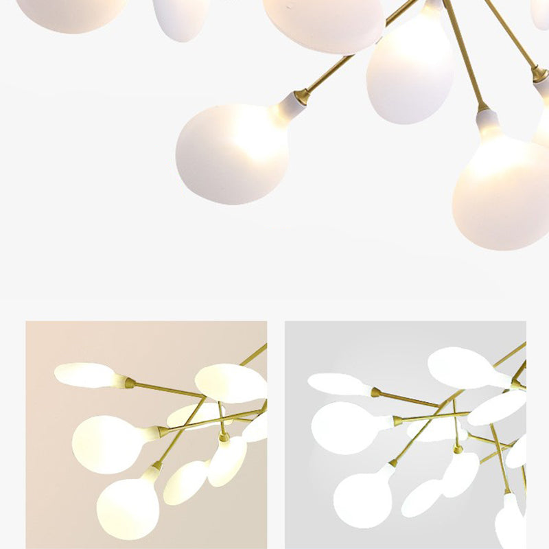 Gold Firefly Pendant Light in Modern Creative Style Wrought Iron Hanging Lamp with Acrylic Shade