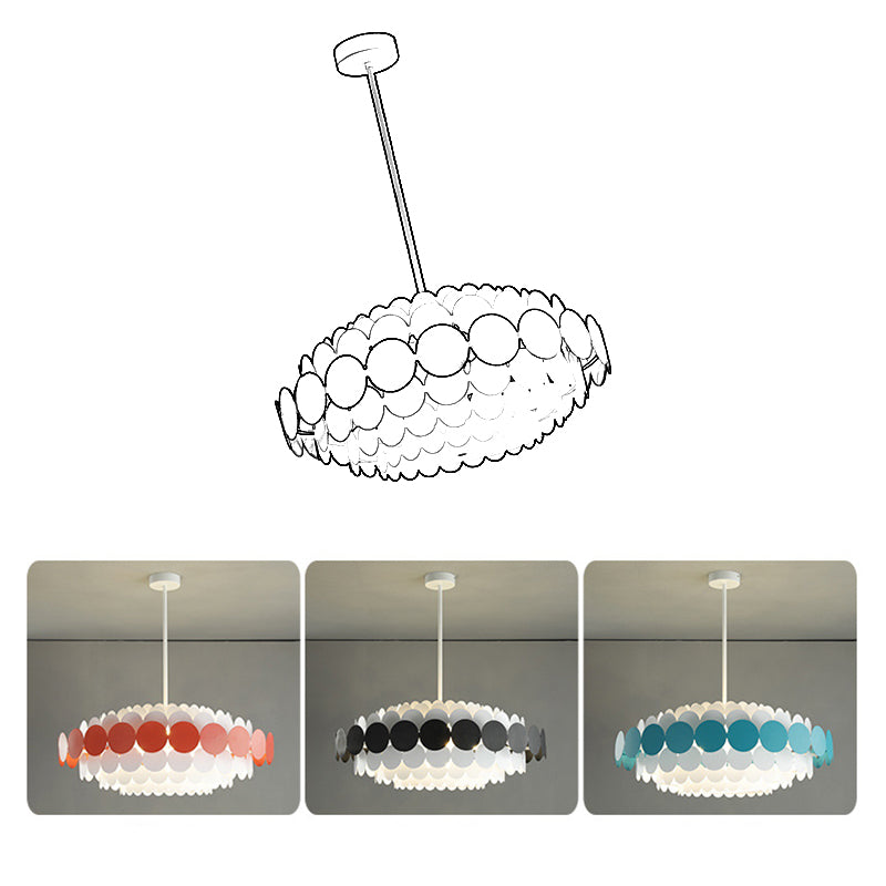 Living Room Pendant Chandelier Nordic Style Chandelier Lighting Fixture with Circle Metal Shade