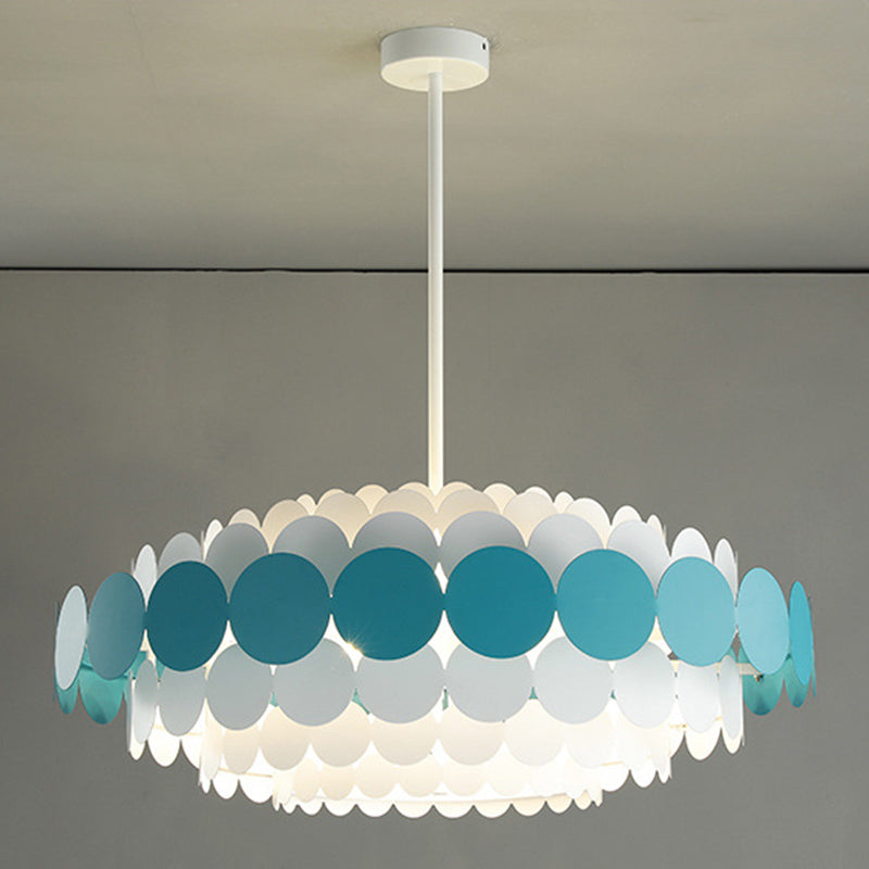 Living Room Pendant Chandelier Nordic Style Chandelier Lighting Fixture with Circle Metal Shade