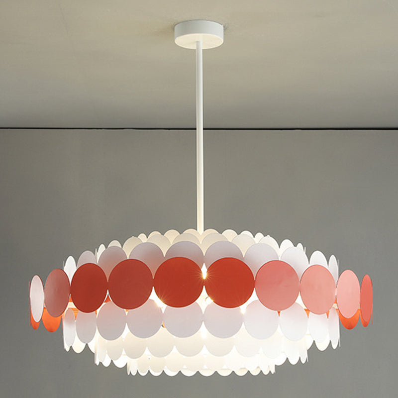 Living Room Pendant Chandelier Nordic Style Chandelier Lighting Fixture with Circle Metal Shade