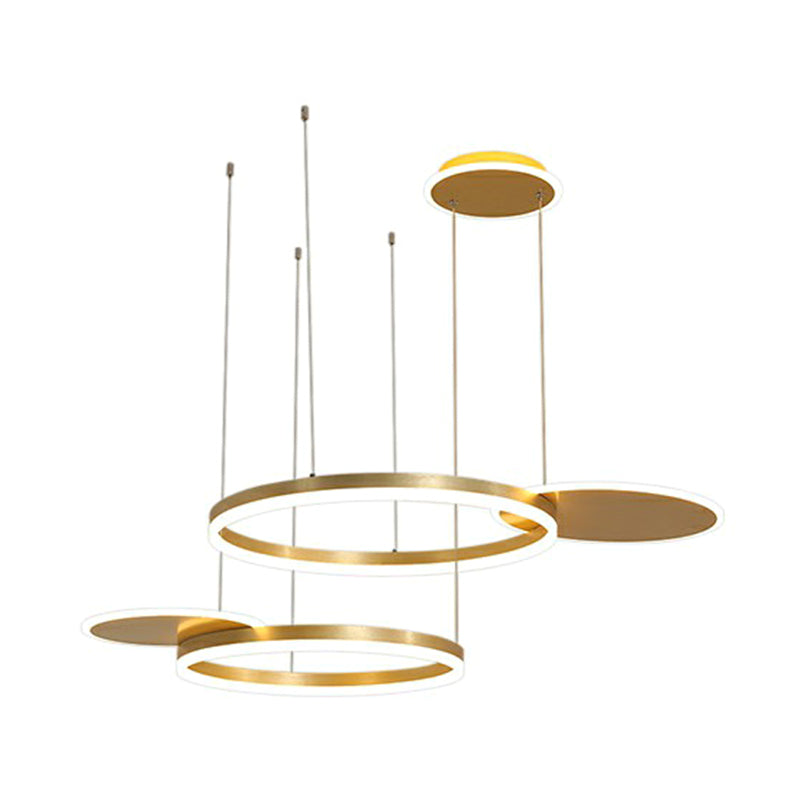 Circles Hanging Pendant Light Minimalistic Living Room LED Chandelier Pendant Light