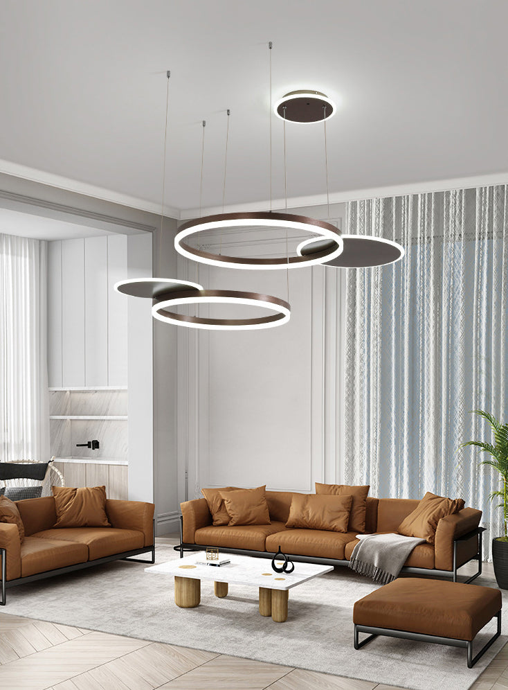 Circles Hanging Pendant Light Minimalistic Living Room LED Chandelier Pendant Light