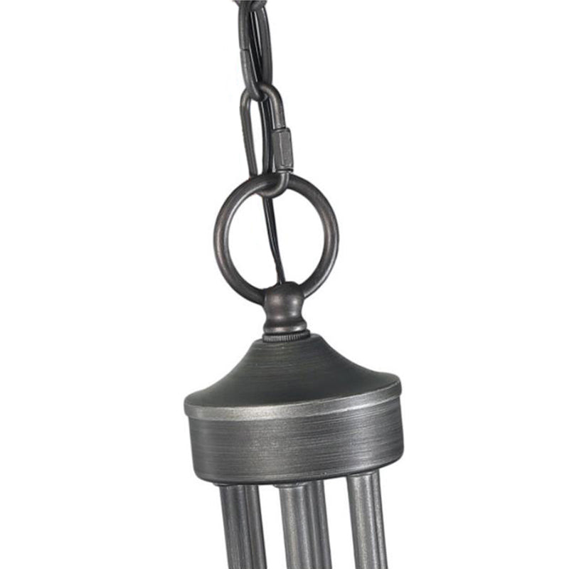 Metal Candle Pendant Chandelier Industrial Dinning Room Chandelier Light Fixture in Aged Silver