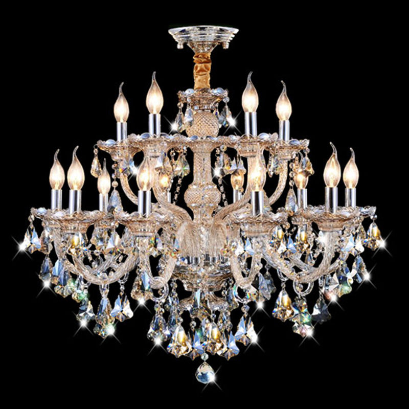 K9 Crystal Traditional Style Chandelier Light Fixtures Living Room Chandelier with Dangling Crystal Accents
