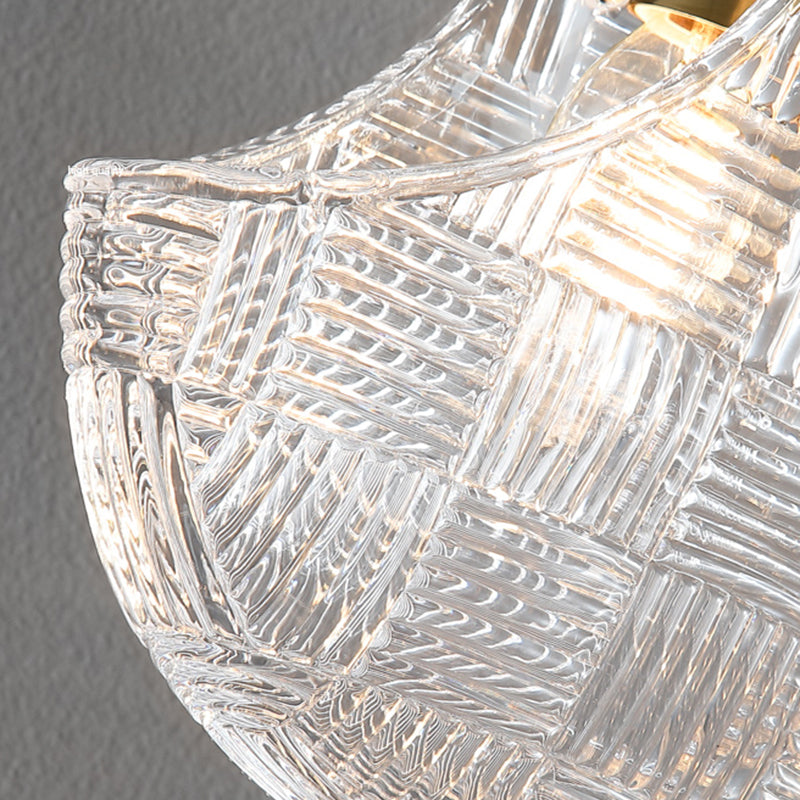 Small Crystal Glass Drop Lamp Postmodernism LED Suspension Light Fixture for Bedroom